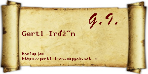 Gertl Irén névjegykártya